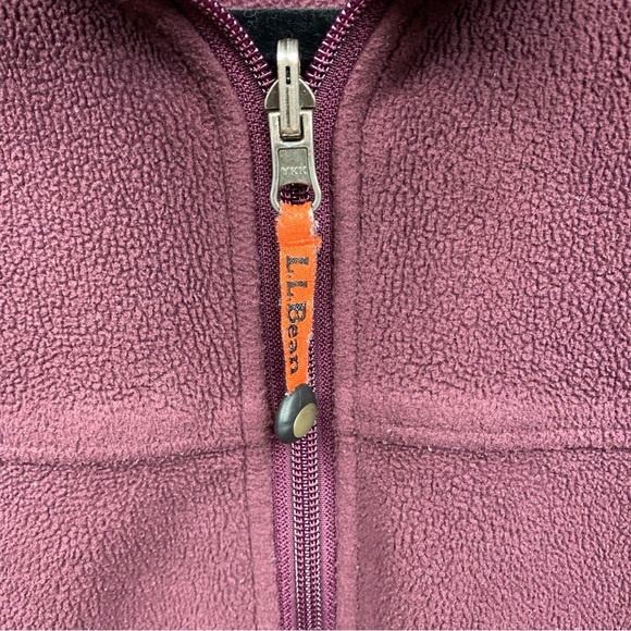 LL Bean Fleece Full Zip Up Jacket Men's  Red Maroon Medium OBCY9 - Picture 3 of 6
